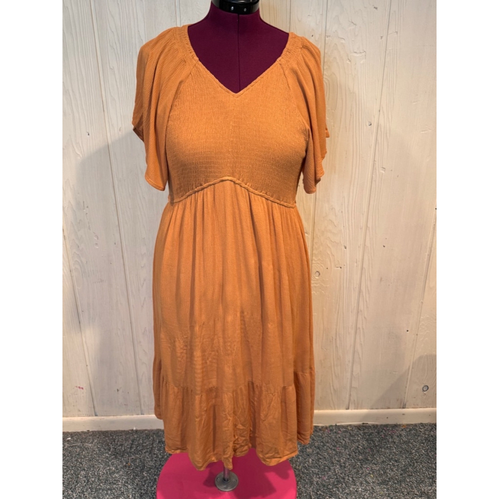 Kranda Flutter Short Ruffle Orange Dress size XL